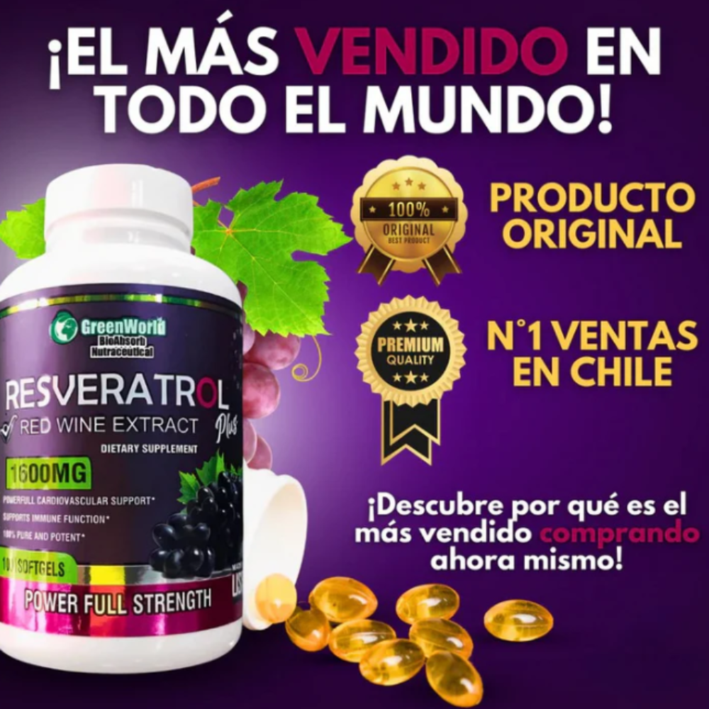 RESVERATROL® - 60 Capsulas Antienvejecimiento
