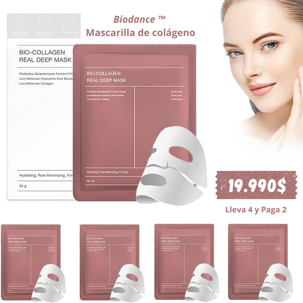 Biodance™ - Mascarilla de Colágeno - La Mas Viral del Mercado 😍Pack de 4  Mascarillas😍