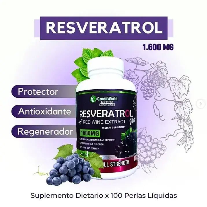 RESVERATROL® - 60 Capsulas Antienvejecimiento
